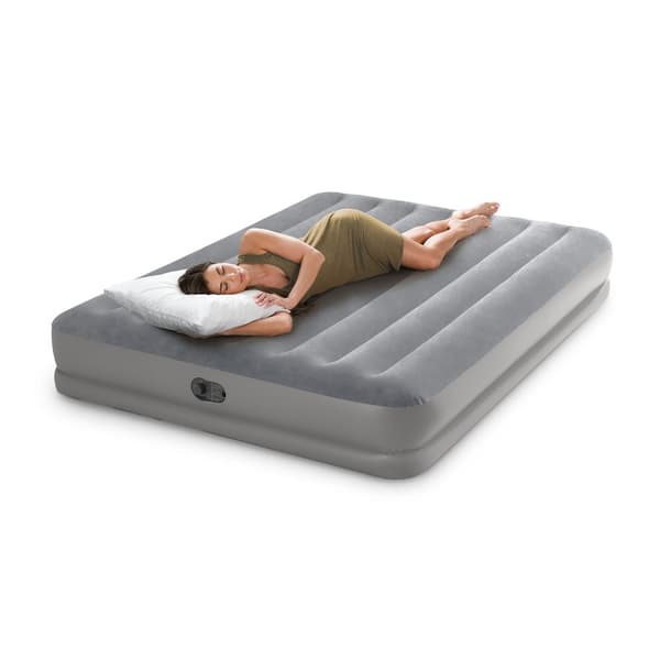 Oppustelig madras 203x152x30 cm med indbygget elektrisk pumpe INTEX 64114
