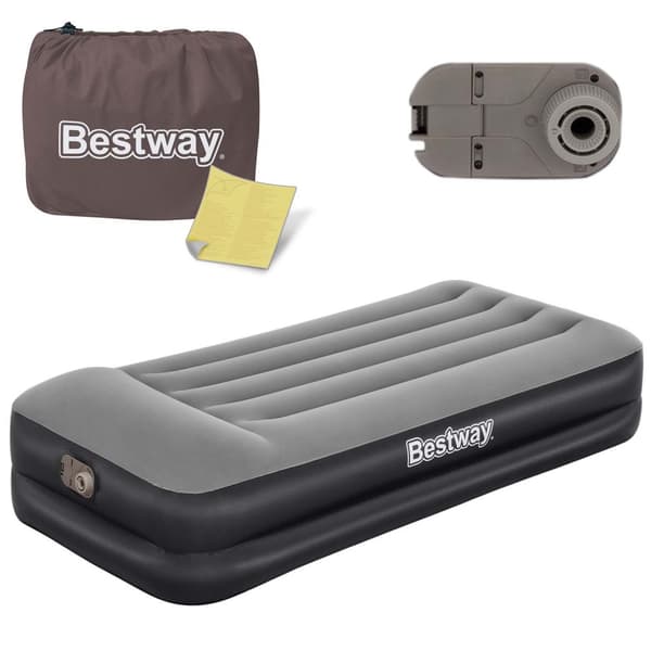 Oppustelig madras 191x97x46 cm med indbygget elektrisk pumpe Bestway 67401