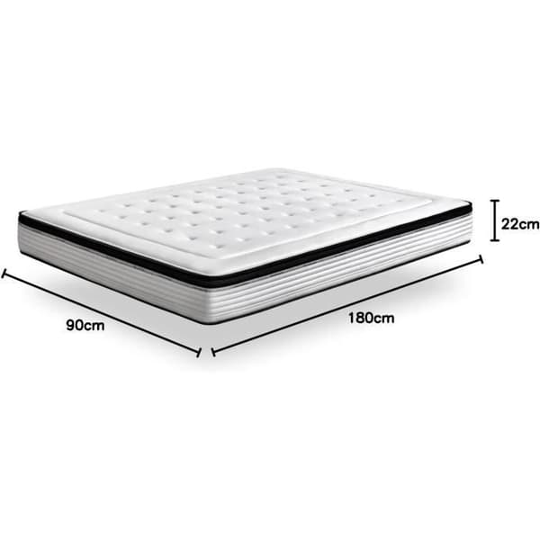 Matelas Bio Memory 22 - KUO - Exceptionell Komfort - Fast Stöd - 90 x 180 cm