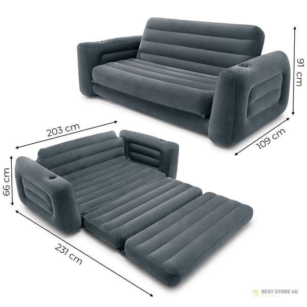 Ilmatäytteinen vuodesohva, iso sänky, patja 2in1 INTEX 66552