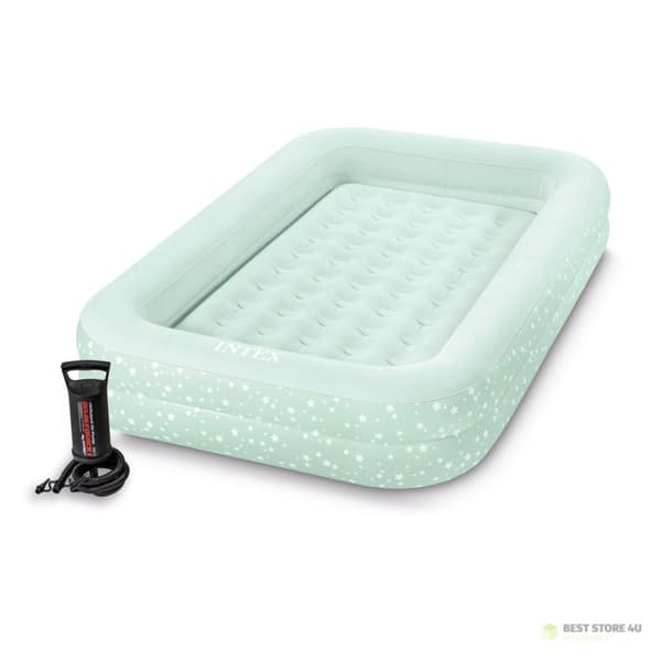 Uppblåsbar madrass med band, djup barnsäng + pump INTEX 66810
