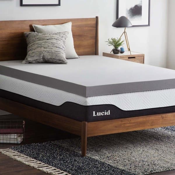 Lucid - LU10141930BT-EU - 10 cm Memory Foam Övermadrass med Bambu Charcoal - Övermadrass 140 x 190 cm