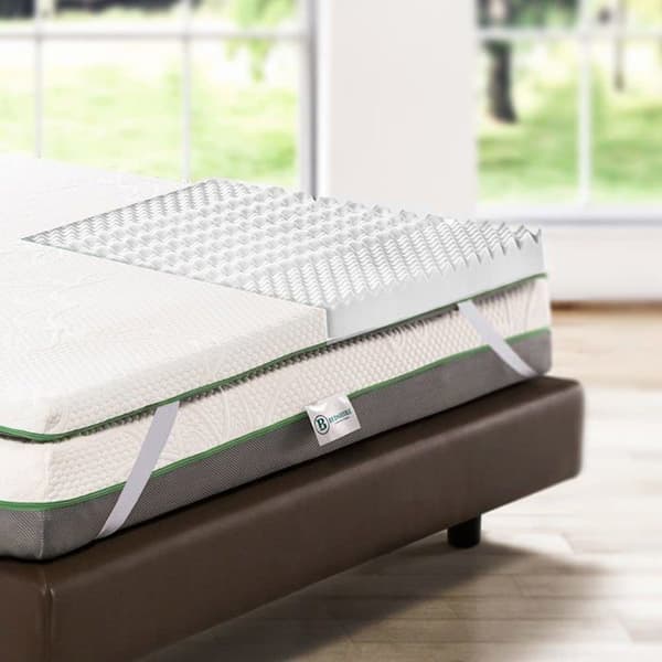 Bedshire ortopedisk minnesskumöver madrass för säng 80x200 cm, höjd 6 cm, med avtagbart överdrag