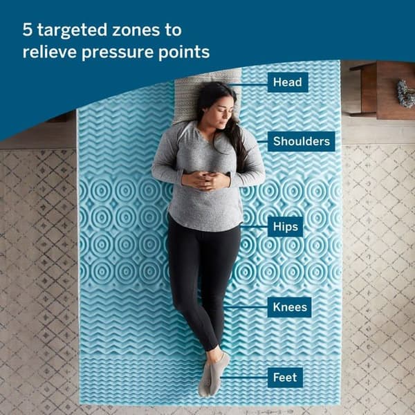 Sur-matelas Lucid - LU20TX30ZNGT - 2 tum zonerad gelminnesskum madrassöverdrag, Twin XL