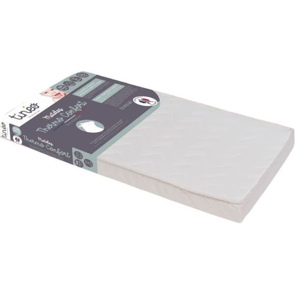 Thermo komfort madrass - 60 x 120 x 10 cm - Vit - TINEO
