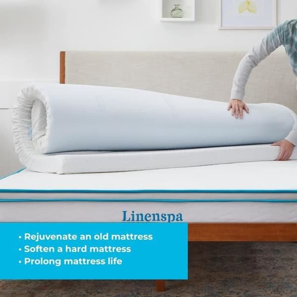 Linenspa Gel-infunderad 7,5 cm Minnesskum Toppmadras med Dragkedja - Enkel Europeiska Toppmadras 90 x 20