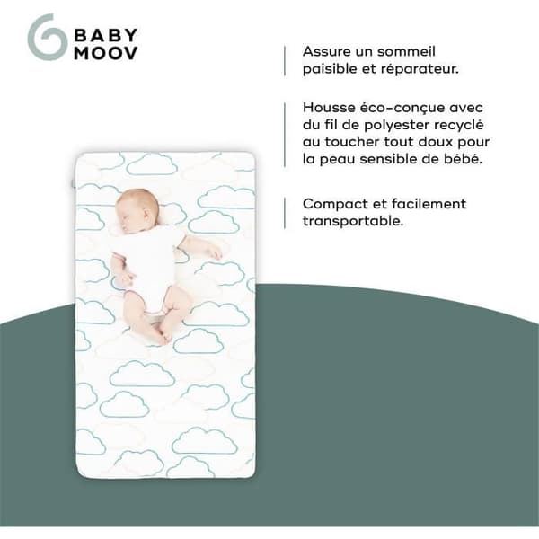 Babymoov Cosy'Lite Nomad Resemadrass 60x120cm, Oeko-Tex, Ekodesignad, Tillverkad i Portugal