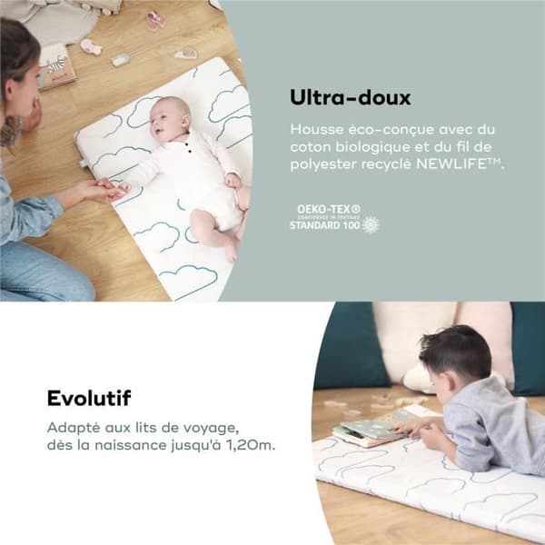 Babymoov Cosy'Lite Nomad Resemadrass 60x120cm, Oeko-Tex, Ekodesignad, Tillverkad i Portugal