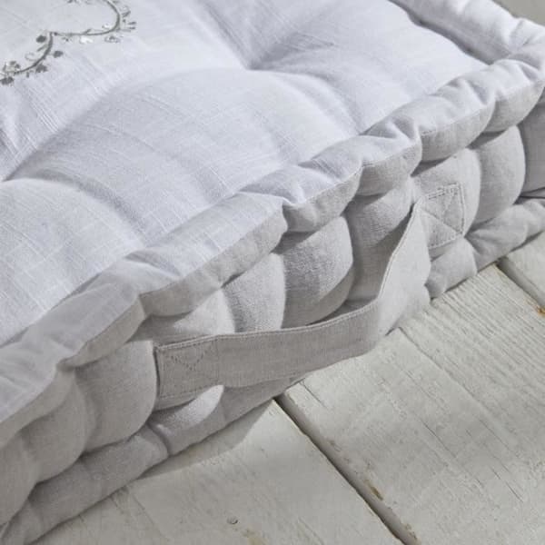Gulvpude - TODAY - CHARME - Slub x Chambray x Constance Broderi - 40 x 40 x 10 cm
