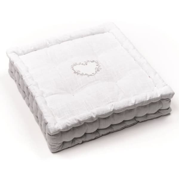 Gulvpude - TODAY - CHARME - Slub x Chambray x Constance Broderi - 40 x 40 x 10 cm
