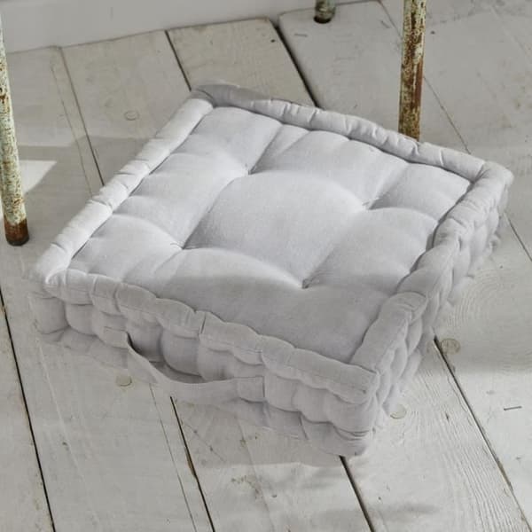 Gulvpude - TODAY - CHARME - Slub x Chambray x Constance Broderi - 40 x 40 x 10 cm