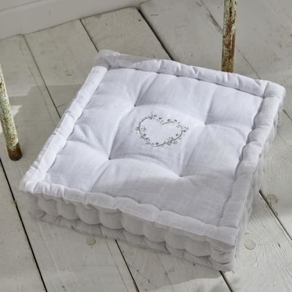 Gulvpude - TODAY - CHARME - Slub x Chambray x Constance Broderi - 40 x 40 x 10 cm