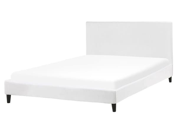 Överkast i sammet FITOU 160 x 200 cm Vit Lumarko!