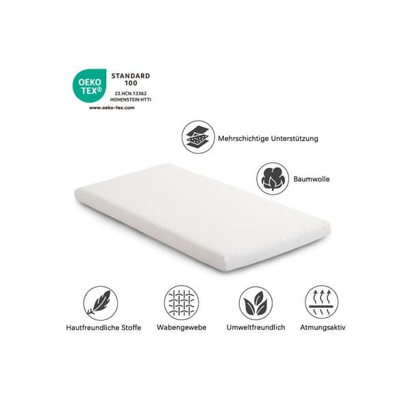 Madrass, bekväm, nätväv, bambu aktivkolsfoam, Oeko-Tex certifierad, ergonomisk