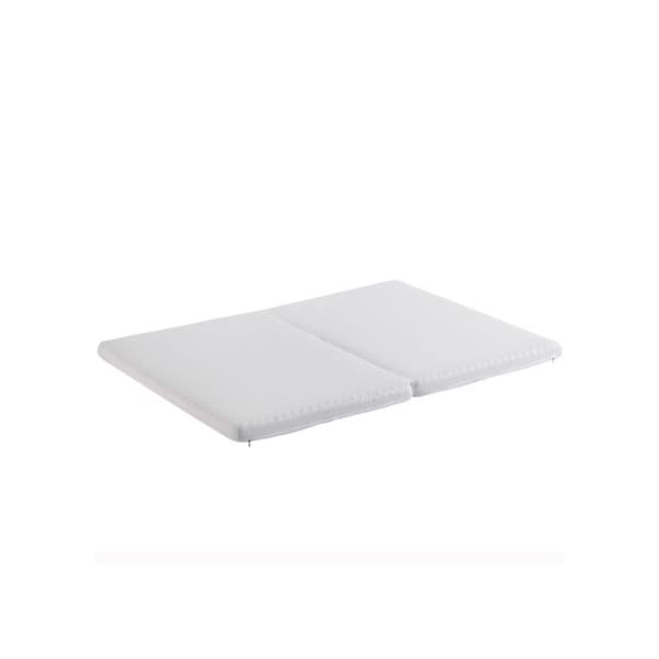 Fällbar madrass, alveolärt tyg, Oeko-Tex certifierad, ergonomisk, ventilerande och hållbar, vit, 140x200cm & 140x100cm