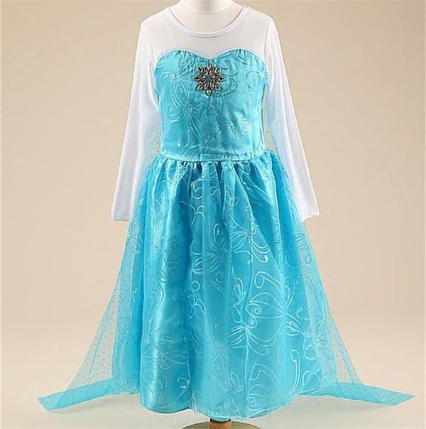 Elsa princess klänning + 4 extra tilbehör