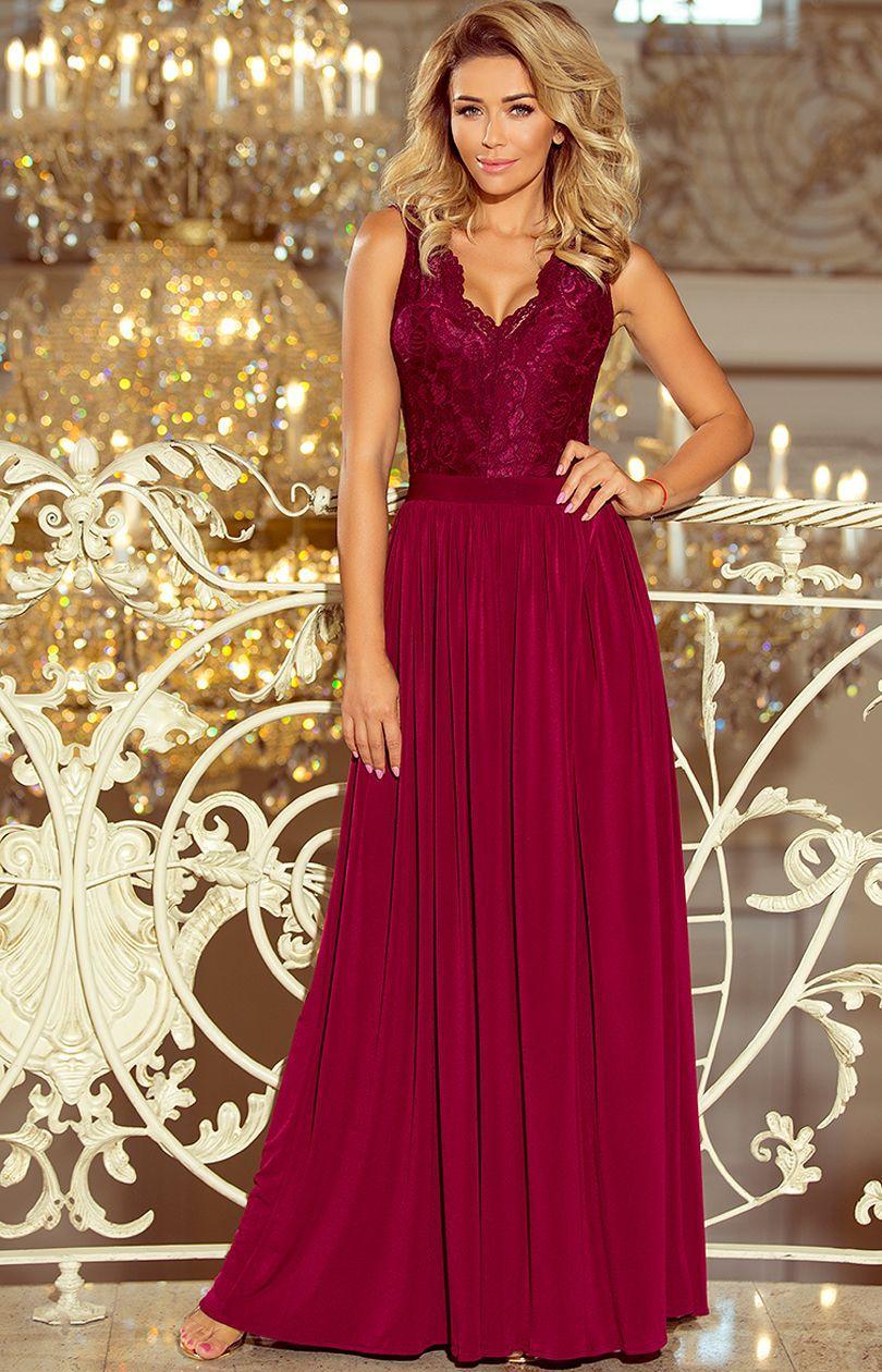 Lea 211-2 maxi dress, burgundy, L