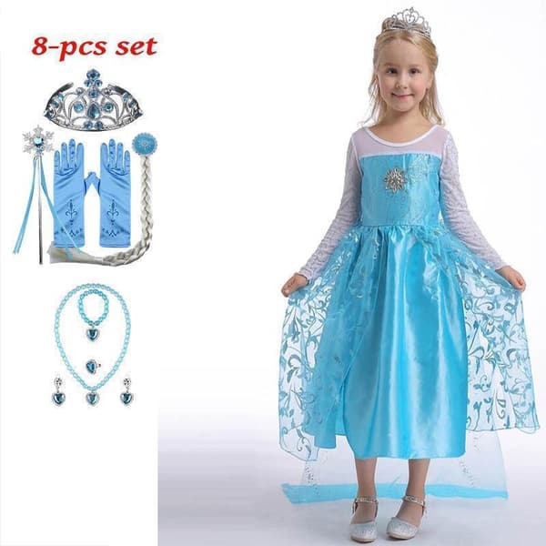 Prinsessa Juhlamekko Elsa+8 lisätarvikkeet | CDON