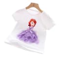Miniatyrbillede 5 af 11: Prinsesse sommer 3D T-shirts & bukser-Elsa-Belle-Rapunzel-Aurora
