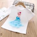 Miniatyrbillede 3 af 11: Prinsesse sommer 3D T-shirts & bukser-Elsa-Belle-Rapunzel-Aurora