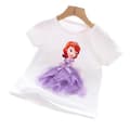 Miniatyrbillede 5 af 11: Prinsesse sommer 3D T-shirts & bukser-Elsa-Belle-Rapunzel-Aurora