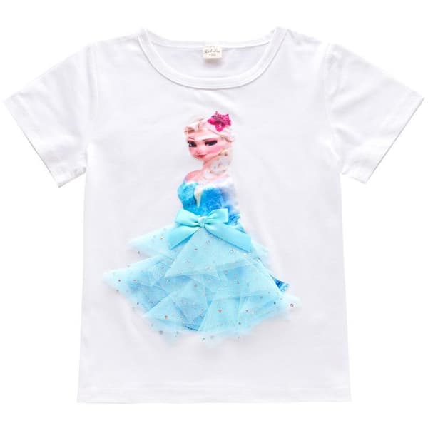 Prinsesse sommer 3D T-shirts & bukser-Elsa-Belle-Rapunzel-Aurora