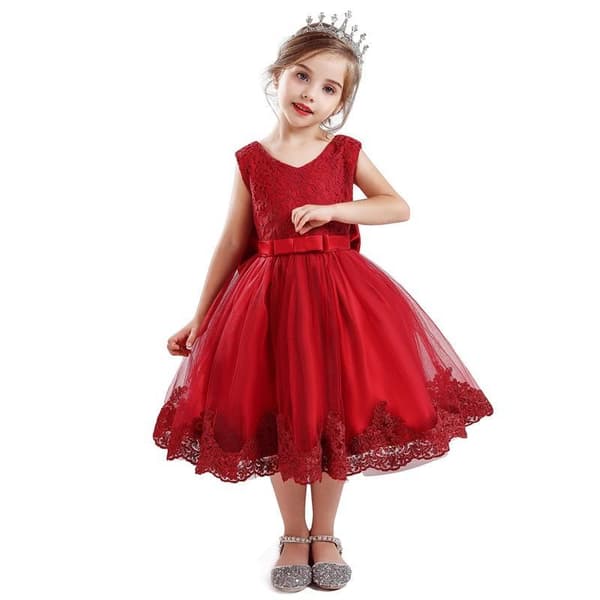 Princess party dresses with Bow and Headband