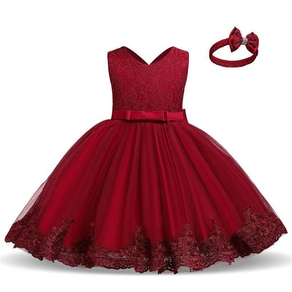 Princess party dresses with Bow and Headband