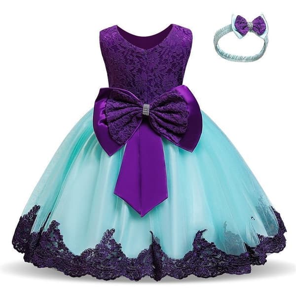 Princess party dresses with Bow and Headband 80 cm One-size