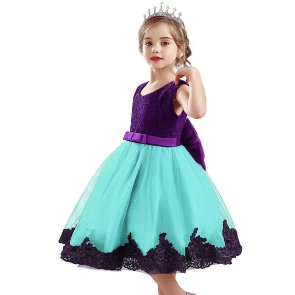 Princess party dresses with Bow and Headband