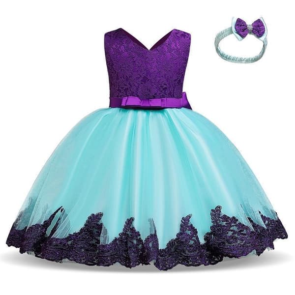 Princess party dresses with Bow and Headband