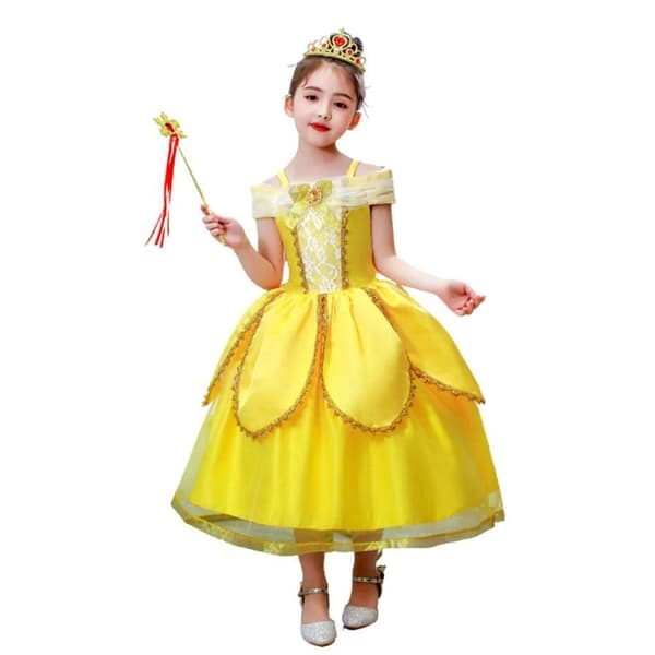 Princess Belle klänning Skönheten & odjuret  + 8 extra tillbehör