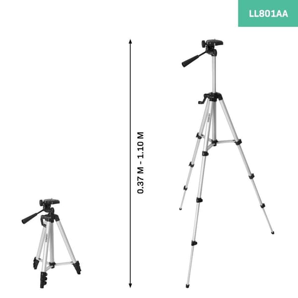 VONROC Stativ - Måleværktøj - Laser - 37 - 110 cm | Universel
