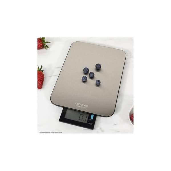 Cecotec High-precision waterproof digital kitchen scale. Extraflat stainless-steel platform, XL detachable LCD display, 10-kg maximum capacity and 1-