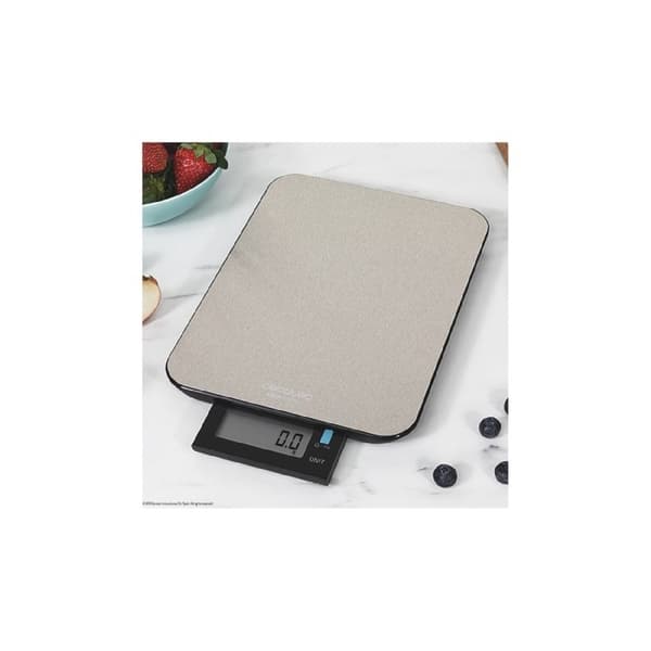 Cecotec High-precision waterproof digital kitchen scale. Extraflat stainless-steel platform, XL detachable LCD display, 10-kg maximum capacity and 1-