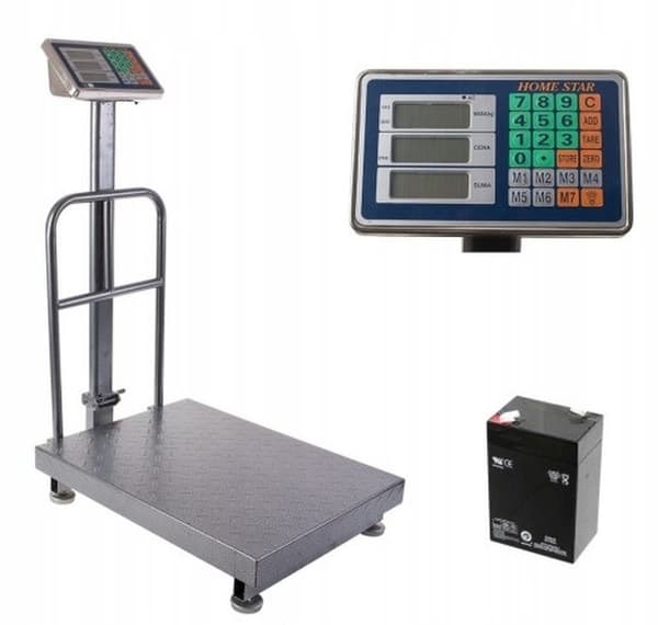 LAGERVEJ 300 KG MED POSESTØTTE 50X40CM FRA 10G LCD-BATTERI