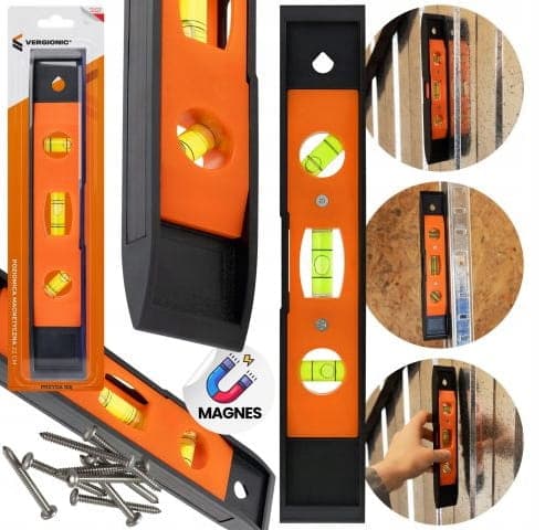 Magnetisk vattenpass 23 cm liten kort