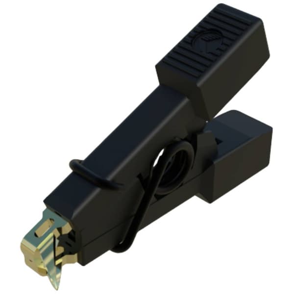 SKS Hirschmann MICRO-SMD CLIP 1 Krokodilklämma Stiftanslutning 0,64 mm Ohne Messkategorie Svart