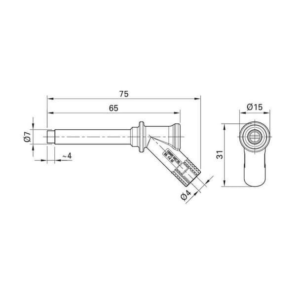 Stäubli XMA-7L Säkerhetssond Stiftanslutning 4 mm CAT IV 1000 V Svart 1 st