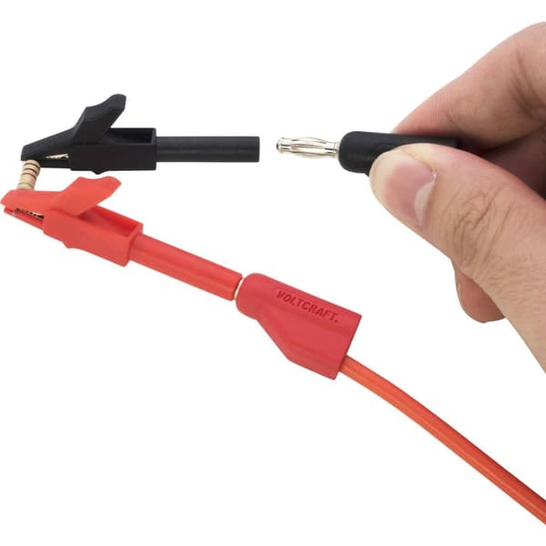 VOLTCRAFT MSK-102 Krokodilklämma Jack 4 mm Svart, Röd