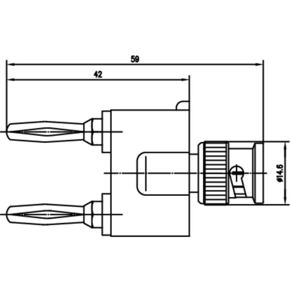 Mätadapter BNC-hane - Laminerade stickdon 4 mm, Laminerade stickdon 4 mm Telegärtner 100023663 Svart, Silver