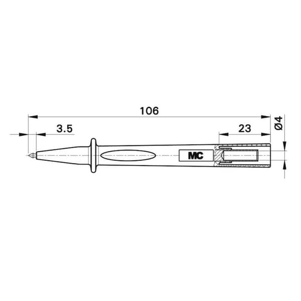 Stäubli BT400 Säkerhetssond Stiftanslutning 4 mm CAT IV 1000 V Röd 1 st