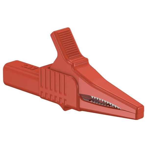 Stäubli XKK-1001 Säkerhets-krokodilklämma Stiftanslutning 4 mm CAT II 1000 V Röd