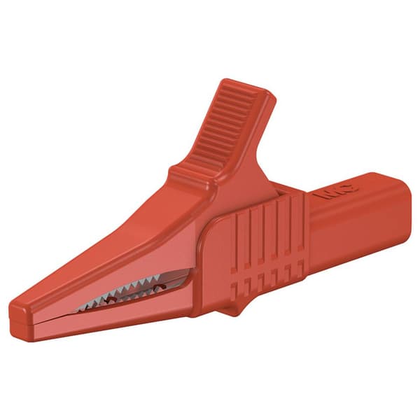 Stäubli XKK-1001 Säkerhets-krokodilklämma Stiftanslutning 4 mm CAT II 1000 V Röd
