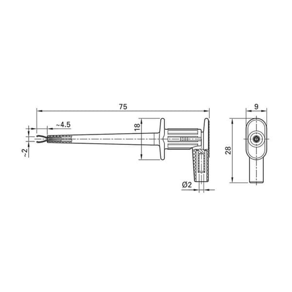 Stäubli MICROGRIP-XB Säkerhets-krokodilklämma Stiftanslutning 2 mm CAT II 300 V Svart
