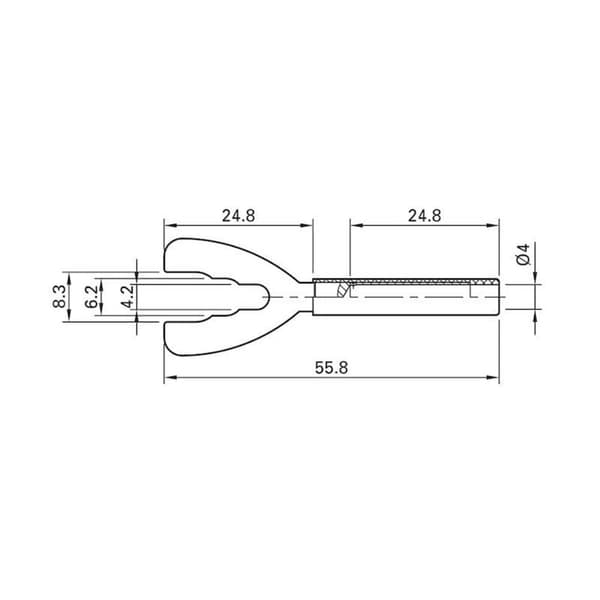 Mätadapter Kabelsko - 4 mm hylsdon Stäubli B4-I/K RT Röd