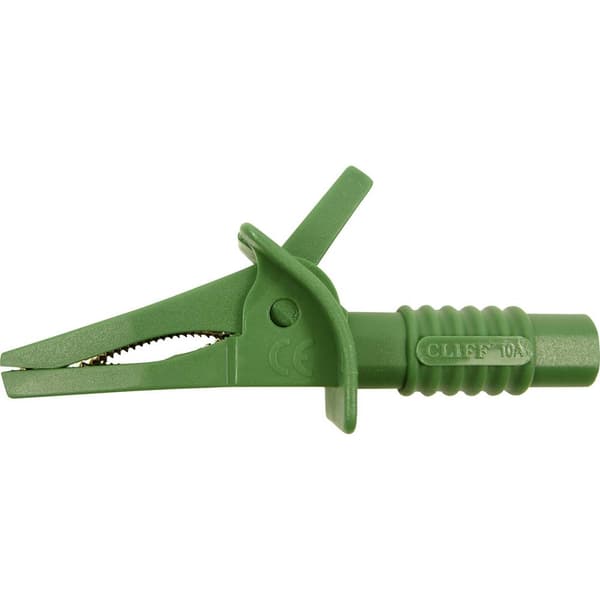 Cliff FCR7942 Säkerhets-krokodilklämma Stiftanslutning 4 mm CAT II 1000 V, CAT III 600 V Grön