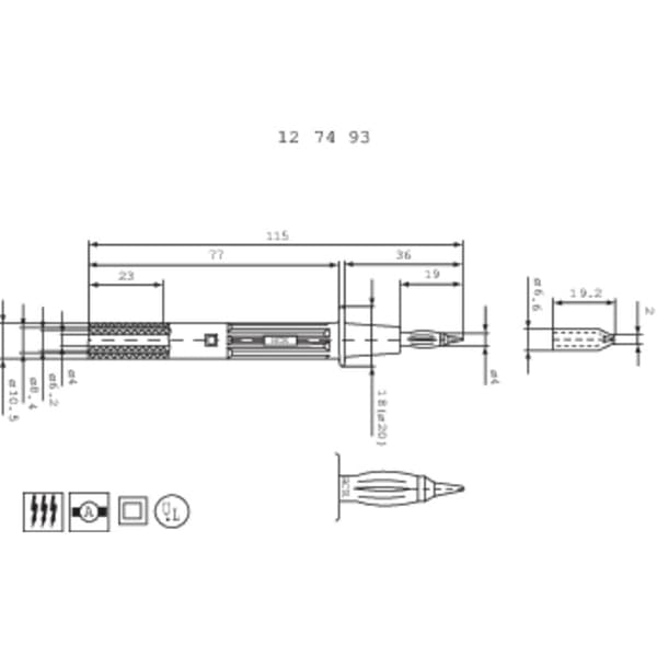 Stäubli PP-115/4 Säkerhetssond Stiftanslutning 4 mm CAT II 1000 V Röd 1 st