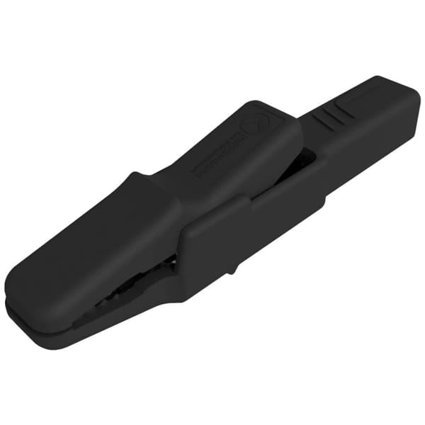SKS Hirschmann AK 2 B sw Säkerhets-krokodilklämma Stiftanslutning 4 mm CAT II 300 V Svart