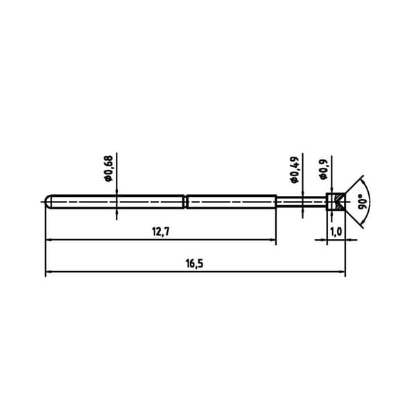 PTR Hartmann 1007-A-0.7N-AU-0.9 Precisionsprovstift